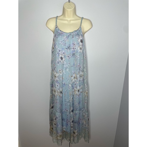 Elena Baldi Silk Blend Tiered Floral Maxi Dress - Picture 6 of 14